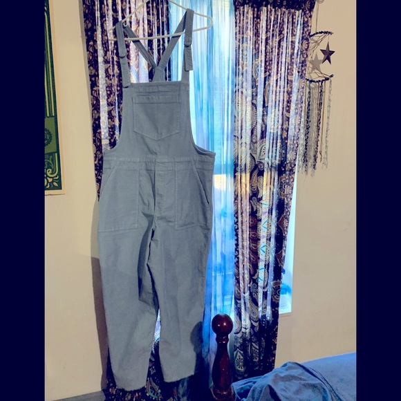 American Eagle Light Blue Corduroy Overalls - Picture 1 of 3